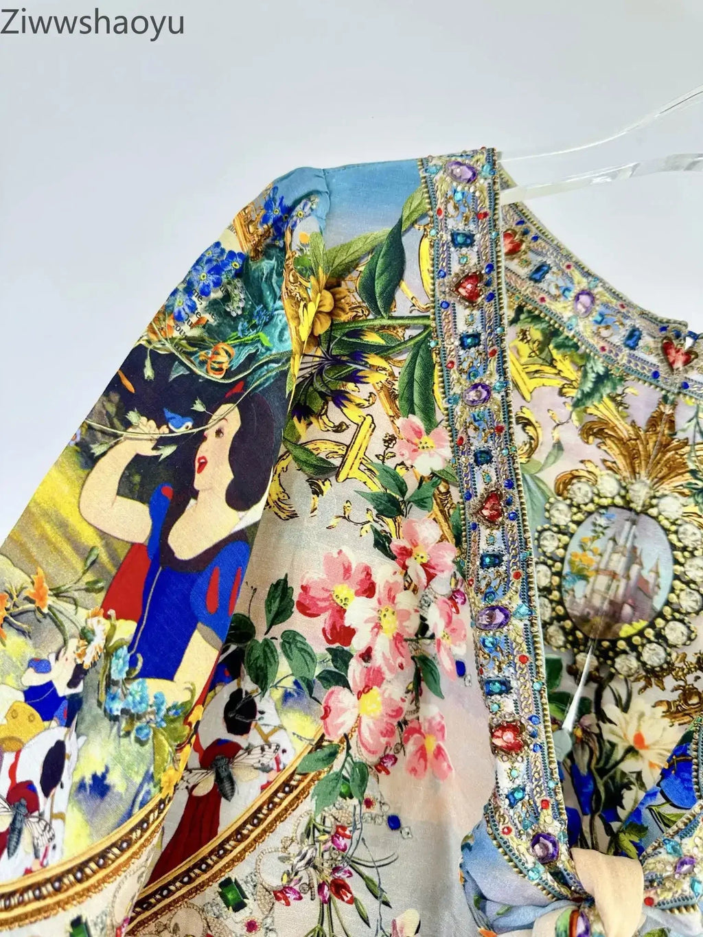 High Quality Autumn Women Fashion Runway Designer Silk Linen Beaded